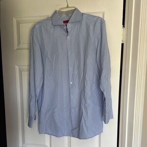 HUGO Blue Dress Shirt Classic Long-Sleeve